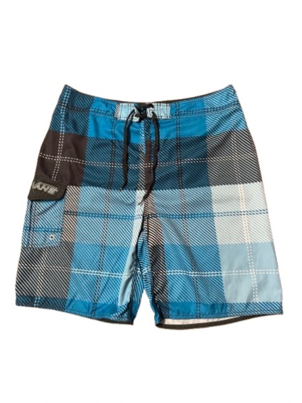 Vans Men's Blue Plaid Swim Shorts - Size 36